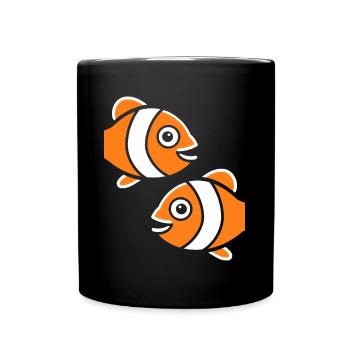 Humour petit poisson clown - Mug uni - noir - Devant