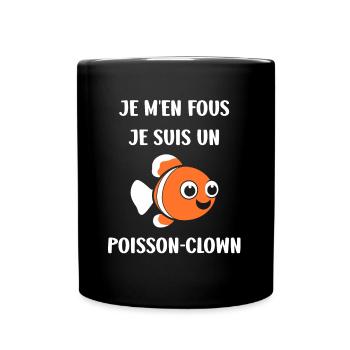 Humour petit poisson clown - Mug uni - noir - Devant