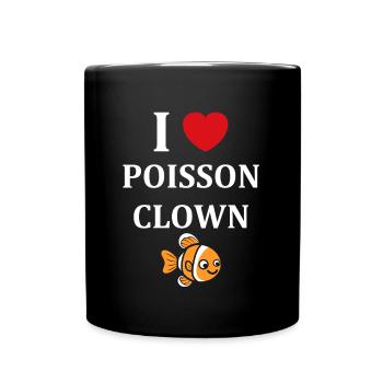Humour petit poisson clown - Mug uni - noir - Devant