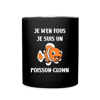Humour petit poisson clown - Mug uni - noir - Devant