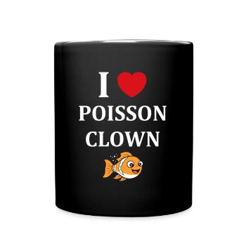 Humour petit poisson clown - Mug uni - noir - Devant