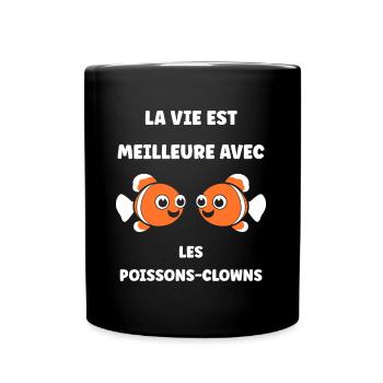 Humour petit poisson clown - Mug uni - noir - Devant