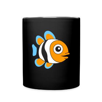 Humour petit poisson clown - Mug uni - noir - Devant