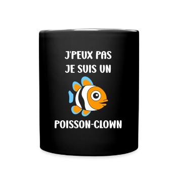 Humour petit poisson clown - Mug uni - noir - Devant
