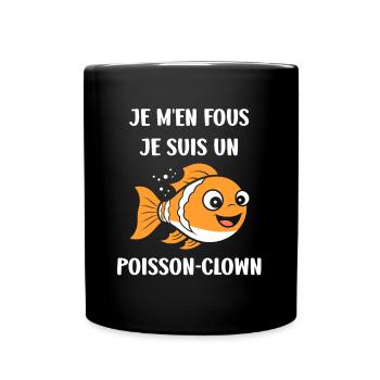 Humour petit poisson clown - Mug uni - noir - Devant