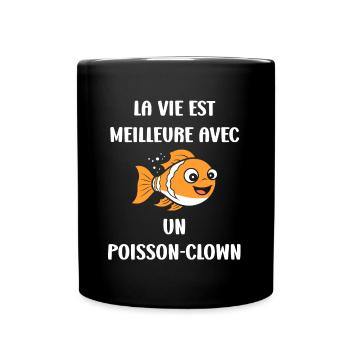 Humour petit poisson clown - Mug uni - noir - Devant