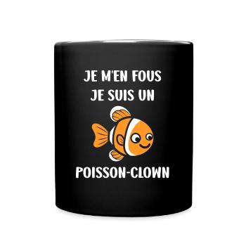 Humour petit poisson clown - Mug uni - noir - Devant
