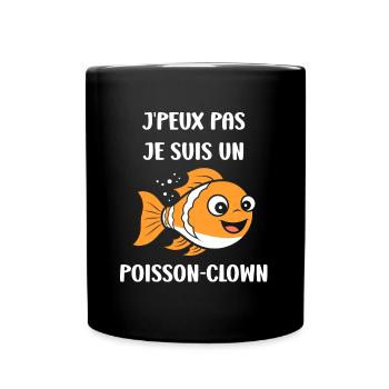 Humour petit poisson clown - Mug uni - noir - Devant