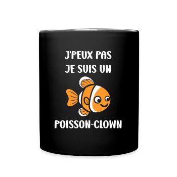 Humour petit poisson clown - Mug uni - noir - Devant