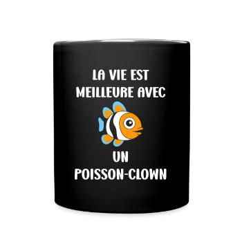 Humour petit poisson clown - Mug uni - noir - Devant