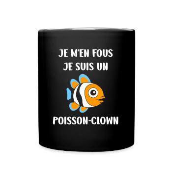 Humour petit poisson clown - Mug uni - noir - Devant