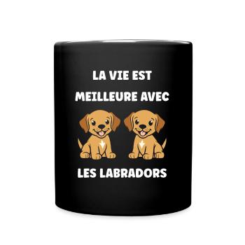 Petit chien humour labrador - Mug uni - noir - Devant