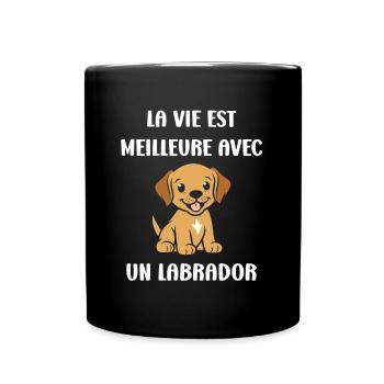 Petit chien humour labrador - Mug uni - noir - Devant