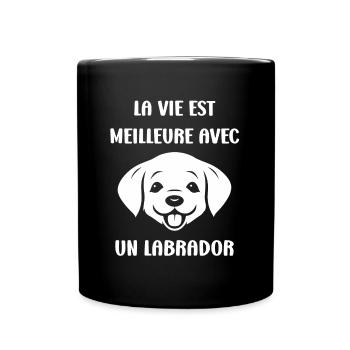 Petit chien humour labrador - Mug uni - noir - Devant