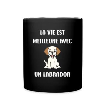 Petit chien humour labrador - Mug uni - noir - Devant