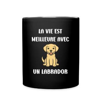Petit chien humour labrador - Mug uni - noir - Devant