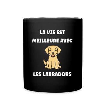 Petit chien humour labrador - Mug uni - noir - Devant