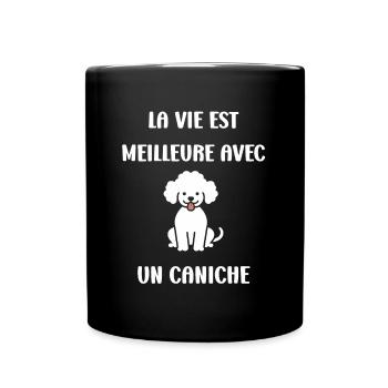 Humour chien petit caniche - Mug uni - noir - Devant