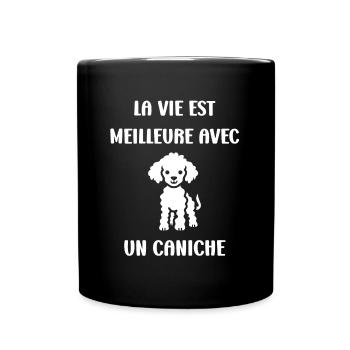 Humour chien petit caniche - Mug uni - noir - Devant
