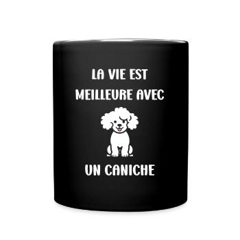Humour chien petit caniche - Mug uni - noir - Devant