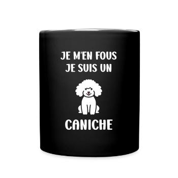 Humour chien petit caniche - Mug uni - noir - Devant