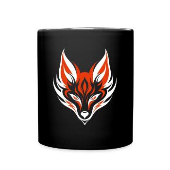 Humour petit renard japonais kitsune - Mug uni - noir - Devant