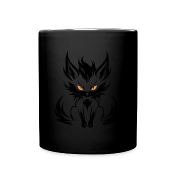 Humour petit renard japonais kitsune - Mug uni - noir - Devant