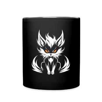 Humour petit renard japonais kitsune - Mug uni - noir - Devant