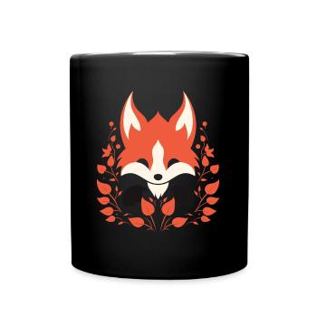 Humour petit renard japonais kitsune - Mug uni - noir - Devant