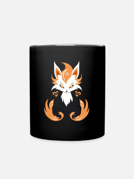 Kitsune Japanese Little Fox Humor - Full Colour Mug - black