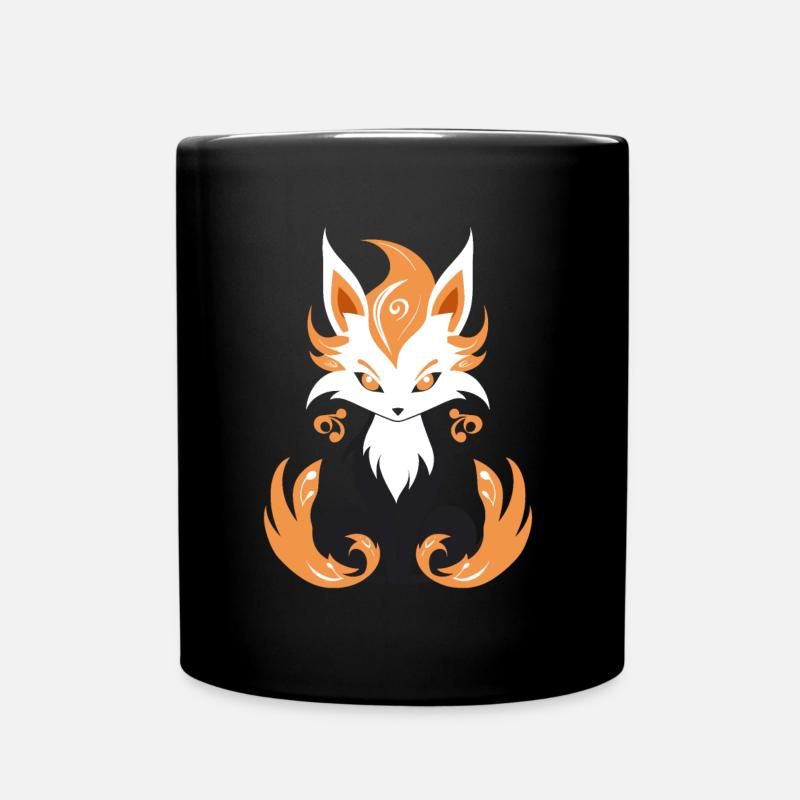 Kitsune Japanese Little Fox Humor - Full Colour Mug - black