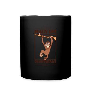 Ich liebe Orang-Utans - Orang-Utan - Tasse einfarbig - Schwarz - Vorne