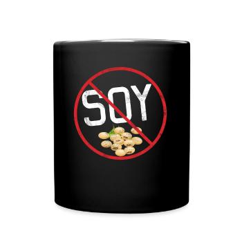 No Soy Allergy Awareness Warning Allergic - Tasse einfarbig - Schwarz - Vorne