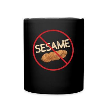No Sesame Allergy Awareness Warning Allergic - Tasse einfarbig - Schwarz - Vorne
