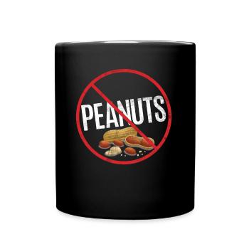 No Peanut Allergy Awareness Warning Allergic - Full Colour Mug - black - Front