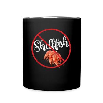 Pas d’avertissement de sensibilisation à l’allergie aux mollusques et crustacés Allergique - Mug uni - noir - Devant
