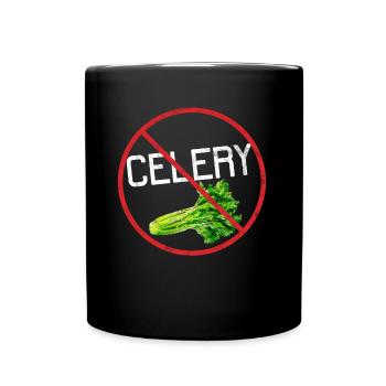 No Celery Allergy Awareness Warning Allergic - Full Colour Mug - black - Front