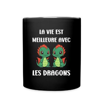 Bébé dragon - Mug uni - noir - Devant