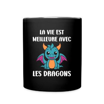 Bébé dragon - Mug uni - noir - Devant