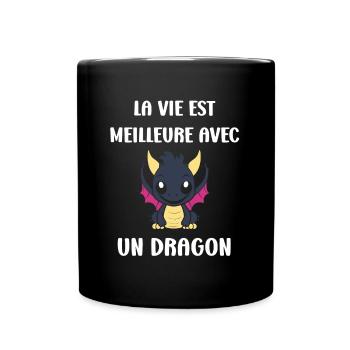 Bébé dragon - Mug uni - noir - Devant