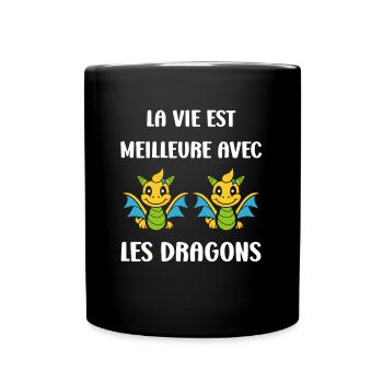 Bébé dragon - Mug uni - noir - Devant