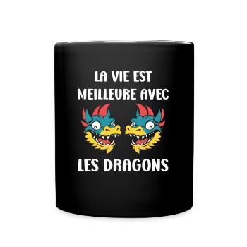 Bébé dragon - Mug uni - noir - Devant
