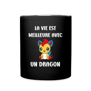 Bébé dragon - Mug uni - noir - Devant