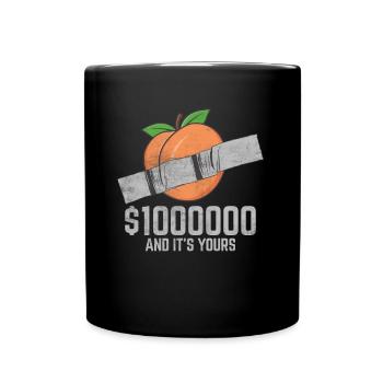 Duct Tape Peach Fruit Lover Funny Quote - Full Colour Mug - black - Front