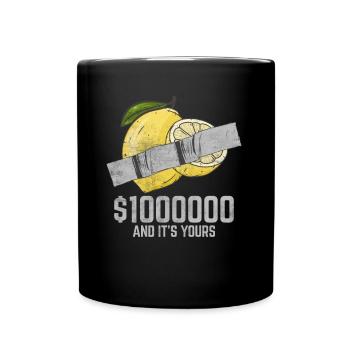 Ruban adhésif citron amateur de fruits citation drôle - Mug uni - noir - Devant