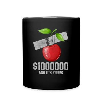 Ruban adhésif cerise amateur de fruits citation drôle - Mug uni - noir - Devant