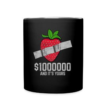 Ruban adhésif fraise amateur de fruits citation drôle - Mug uni - noir - Devant