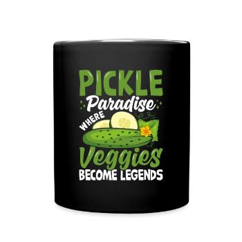 Pickle paradise- Gurken Geschenk - Tasse einfarbig - Schwarz - Vorne