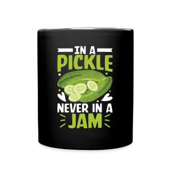In a pickle never in a Jam- Gurken Tshirt - Tasse einfarbig - Schwarz - Vorne