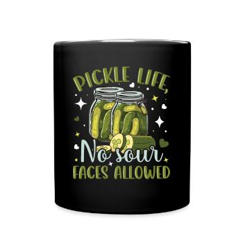 Pickle life- Gurken Geschenke- Gurken Tshirt - Tasse einfarbig - Schwarz - Vorne